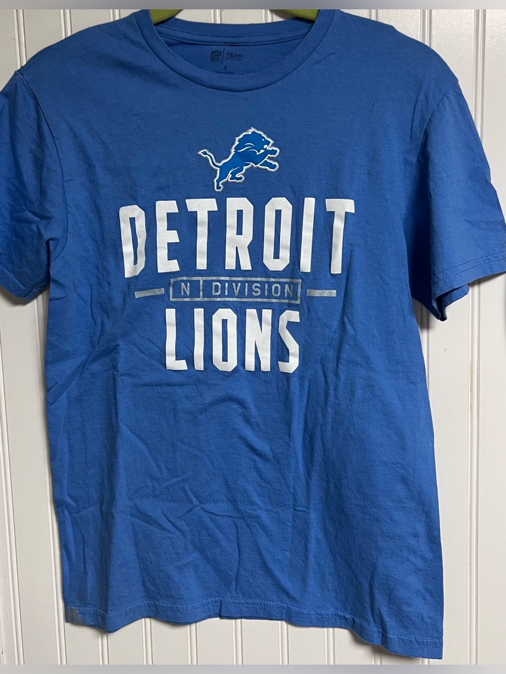 Detroit Lions NFL Team Apparel T-Shirt Unisex Adult Sz Small Gray Blue Football